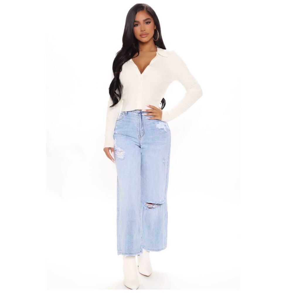 NWT Fashion Nova Fast Times Loose Wide Leg Jeans Sz 1